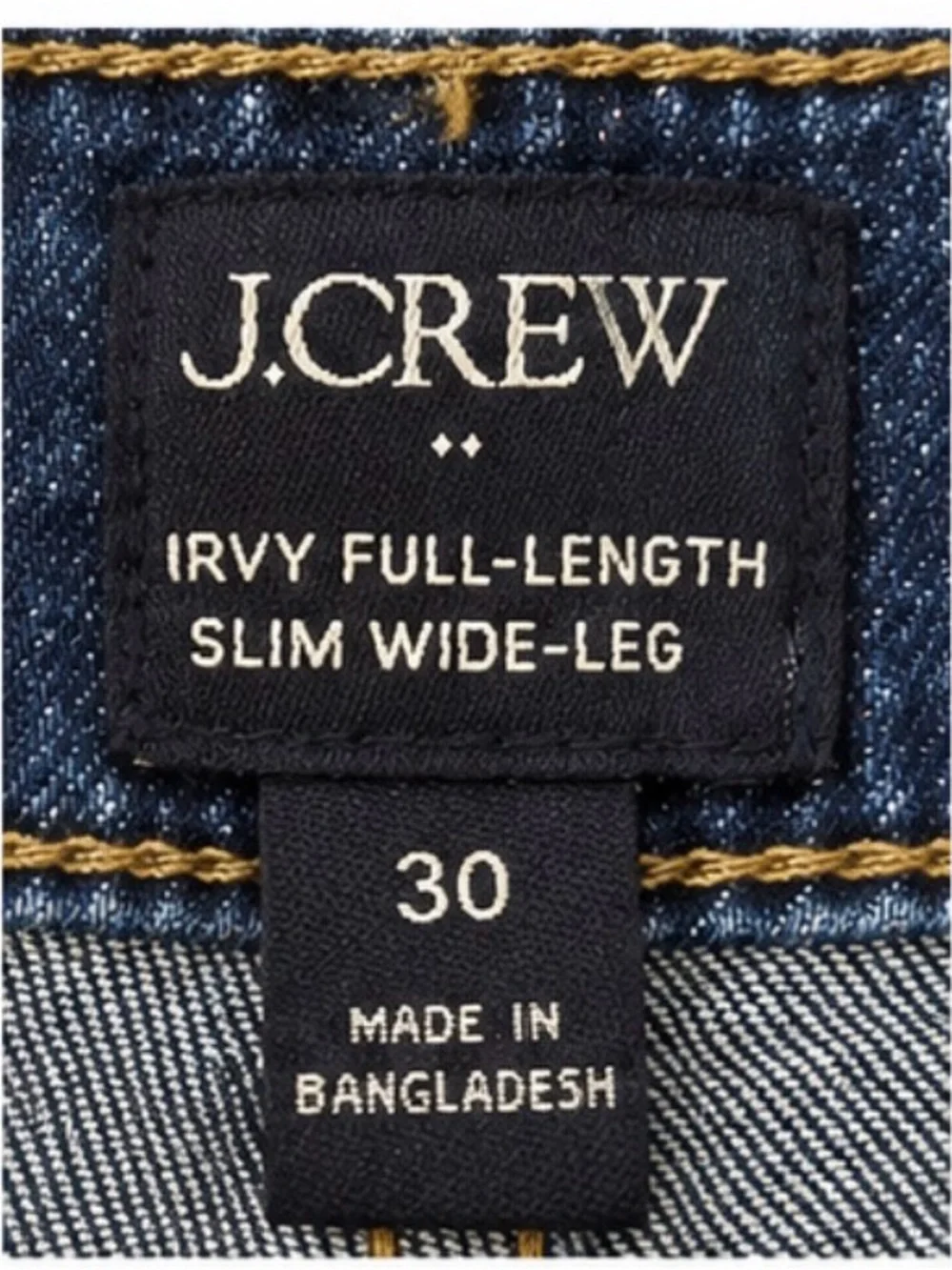 J.Crew Curvy Full-Length Slim Wide-Leg Jeans Size 30 Dark Wash